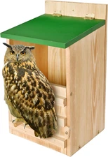 Owl House Owl Box with Bird Stand Design, Owl Nesting Box, Barn, Screech Houses