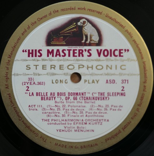 ASD 371 ED1 Tchaikovsky Sleeping Beauty Efrem Kurtz HMV 1st W/G Stereo NM - Picture 2 of 6