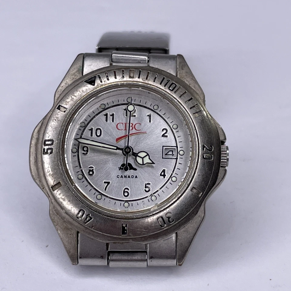 Reloj de acero inoxidable muy raro 2002 Roots para mujer CIBC 25 años banco de empleados Foto 2 de 4