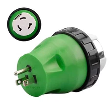 3 Prong 15 Amp to 50 Amp RV Adapter Plug with Locking Connector 5-15P to SS2-...