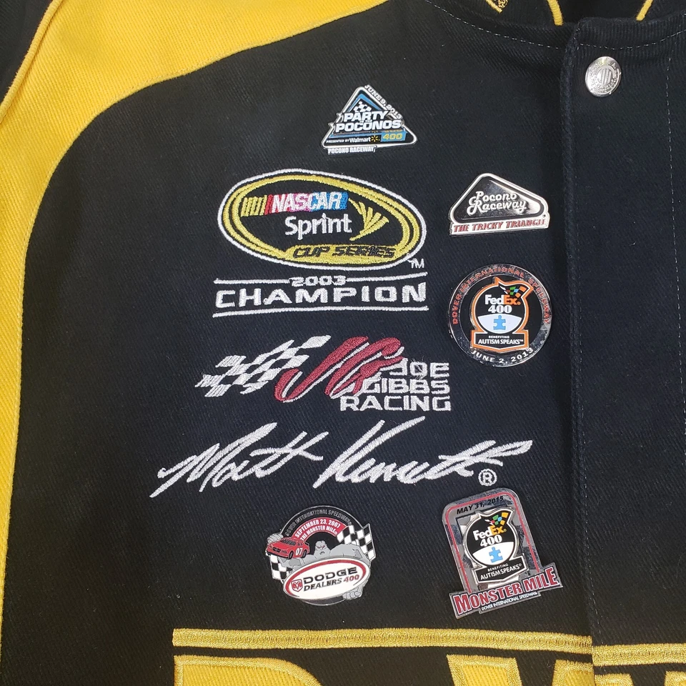 Matt Kenseth Racing Jacket Men's XL DeWalt 2003 Champion NASCAR JH Design Pins - Image 3 of 4