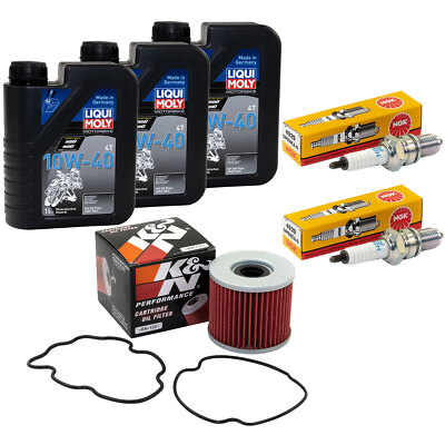 Set Öl 3L Inspektion für Suzuki GS 500 E GS500 U F 1989-2008 Ölfilter Zündkerzen