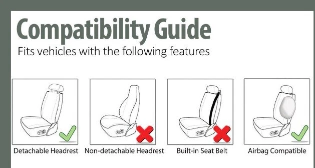 For Saab 9-2 9-3 9-4 9-5 Car Front Seat Covers Black Waterproof Canvas 2PCS - Image 4 of 4