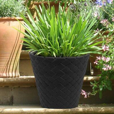 Blumentopf ''Matuba'' ø35cm H32cm Pflanzen Übertopf schwarz Dekoration Kunststoff