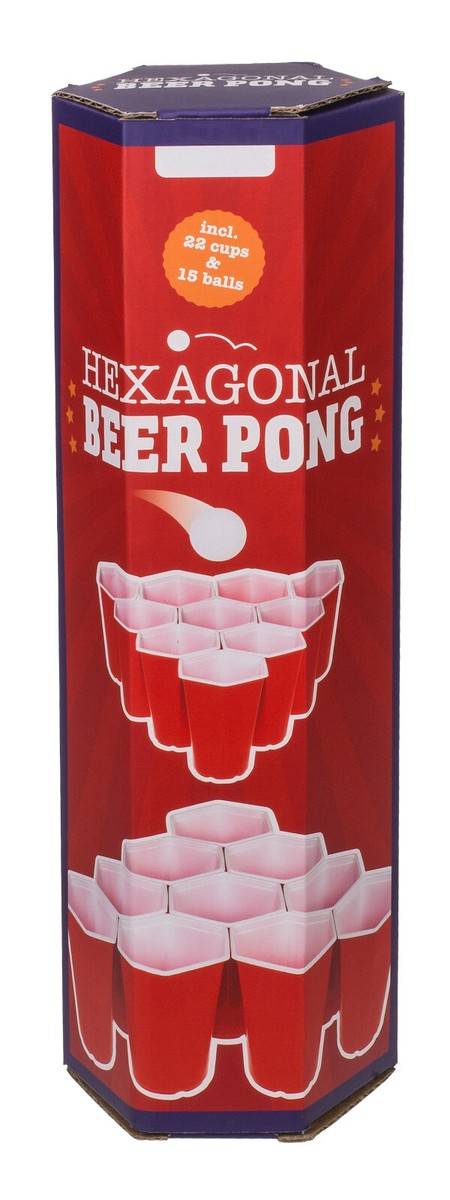 MucHome Beer Pong Set - 22 Becher 15 Bälle Hexagon