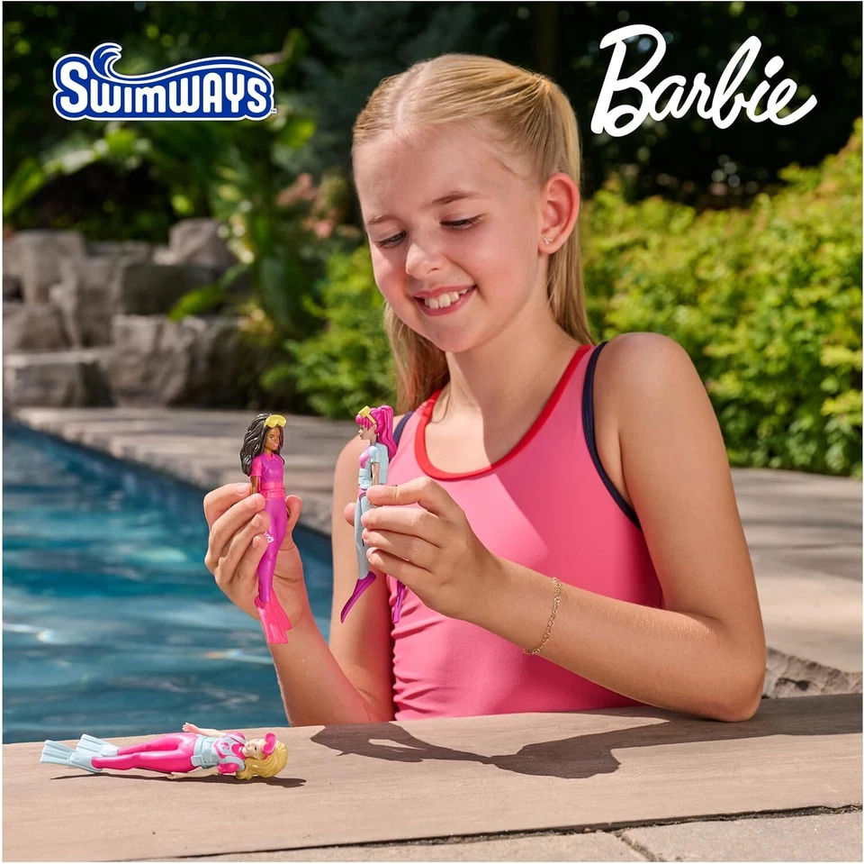 Barbie Dive Characters 3-Pack Swimming Pool Accessories & Kids Pool Toys New - Image 2 of 4