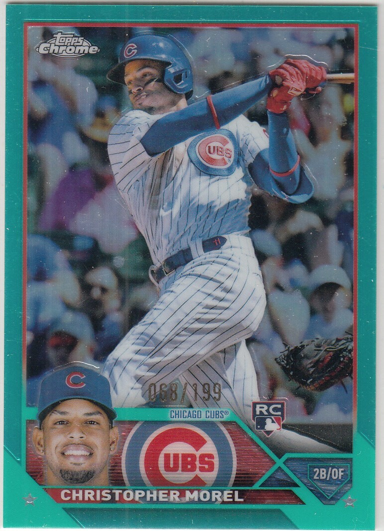 2023 Topps Chrome Refractor Aqua /199 CHRISTOPHER MOREL RC #198 Cubs