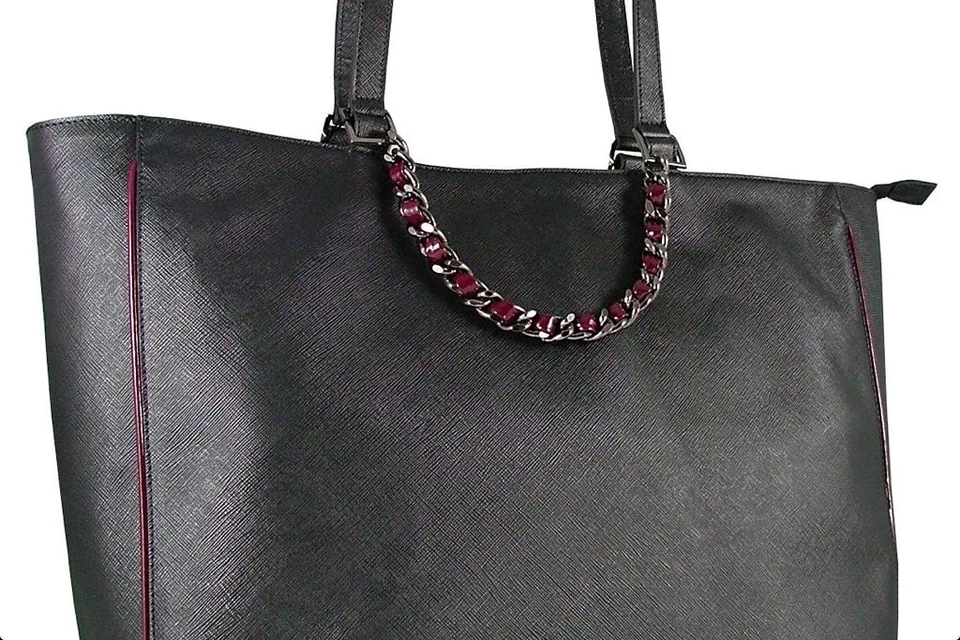 AUTÉNTICO BOLSO DE HOMBRO CARBOTTI GRANDE NEGRO ESTILO JARDÍN CUERO ITALIANO Foto 3 de 3