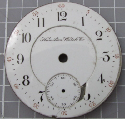 HAMILTON DS 3 FOOT 18s WATCH DIAL 45.4mm AS-IS FOR PARTS & REPAIR