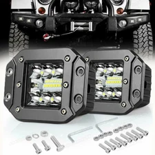 Flush Mount LED Pods Flood Spot Work Light Bar Backup Reverse Fog Offroad 5"
