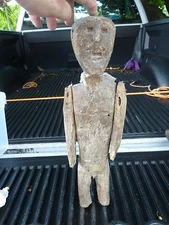 WONDERFUL PRIMATIVE  AFRICAN KAPONGO KWELE TRIBE CARVED WOOD FIGURE TANZANIA