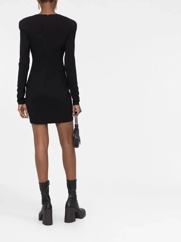 Mini abito Versace scollo a tuffo nuovo con etichette nero taglia: US6 IT42