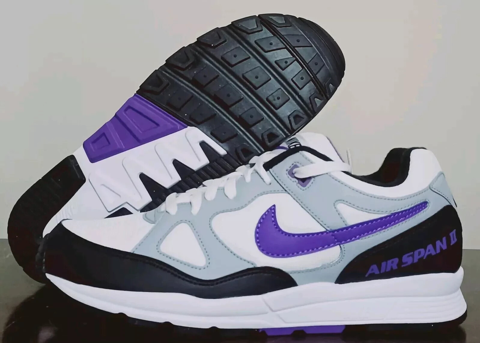 Кроссовки Nike Air Span II 2 Wolf Grey Hyper Purple Retro AH8047-013 размера для мужчин