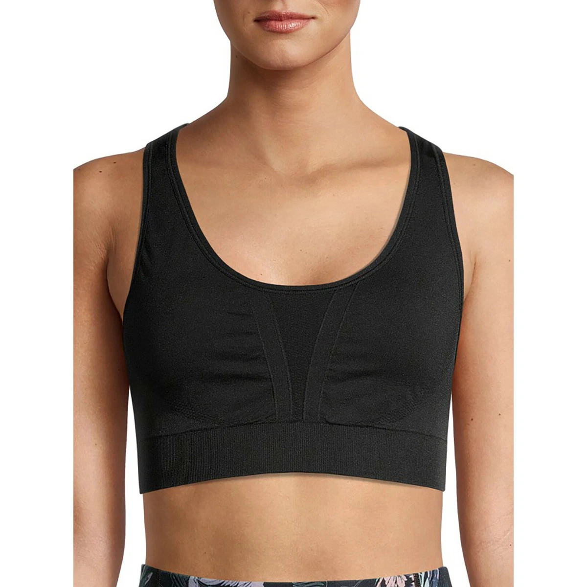 Avia Ladies Active Fashion Sports Bra Low Support Solid Black Size L 12-14