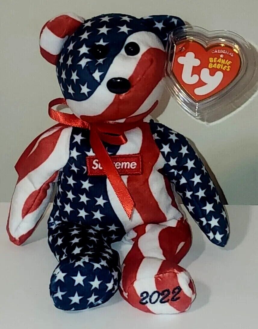Supreme, Accessories, Free Gift Nwt Supreme Ty Beanie Baby Bear American  Flag Box 222 Sticker