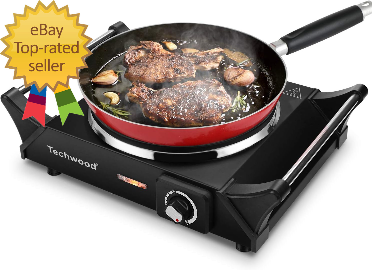 Hot Plate Portable Electric Stove 1500W Countertop Single Burner with Adjustable