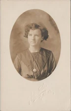 L Chapen Smith Studio Beautiful Portrait Of Young Woman RPPC Vintage Post Card