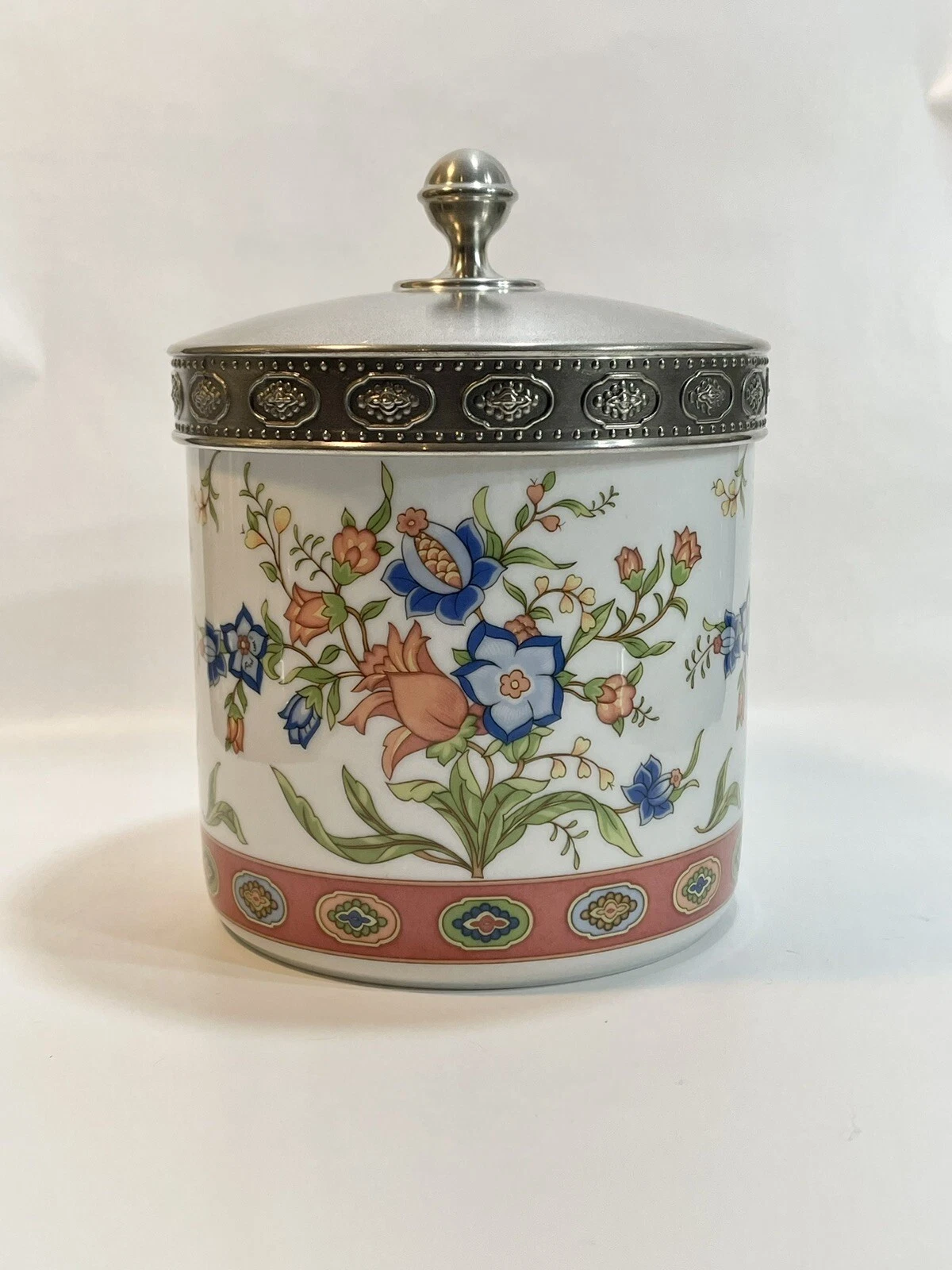 🌺 Seltmann Weiden Schmidth Cookie Jar Canister Pewter Lid 1996 Limited Edition