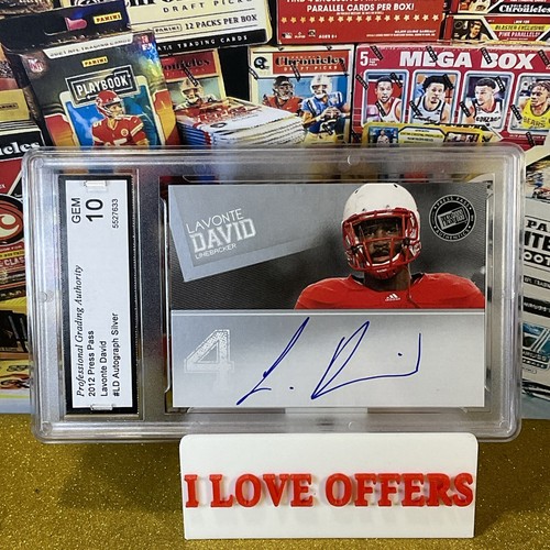 2012 PRESS PASS LAVONTE DAVID RC AUTOGRAPH PGA 10 GEM MINT C STORE NEBRASKA READ