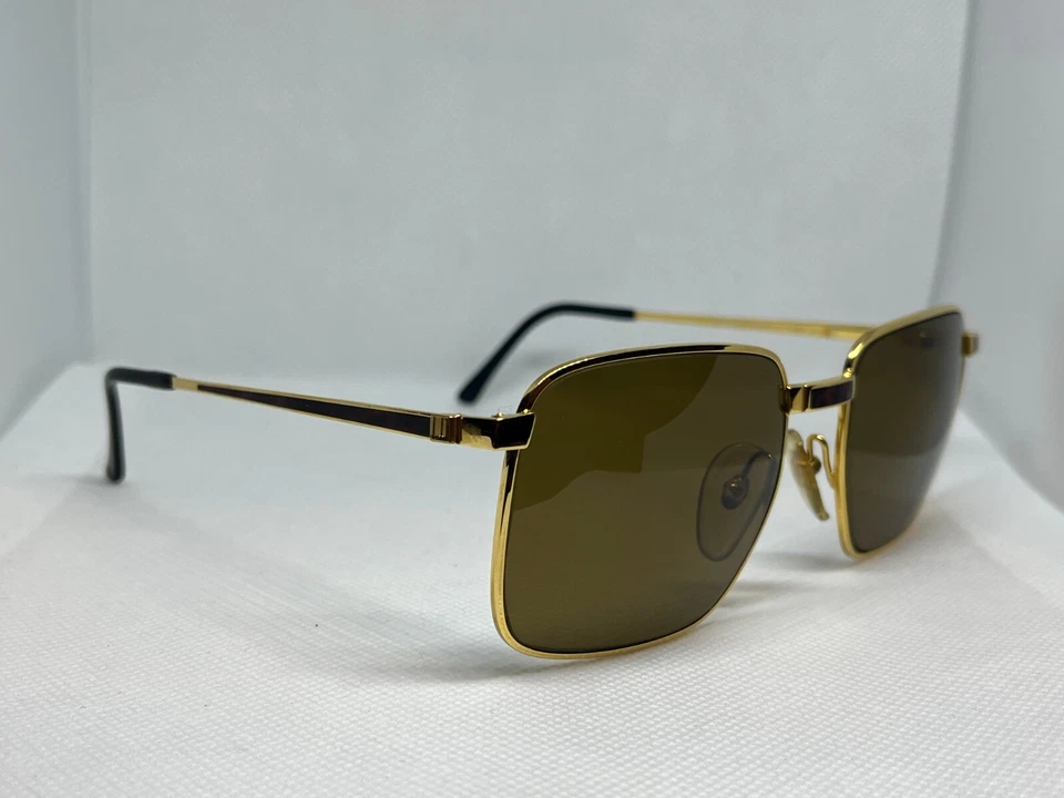 Occhiali da sole Vintage DUNHILL 6057 43 sunglasses  Austria 80's GOLD PLATED - Imagen 3 de 4