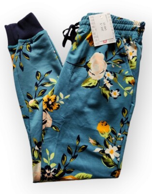 Lularoe Floral Jax Joggers Small Drawstring S Flowers BEAUTIFUL