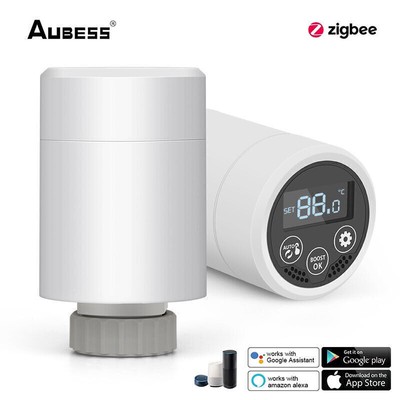 Zigbee Smart Thermostat TRV Radiator Valve Programmable for Alexa Google -