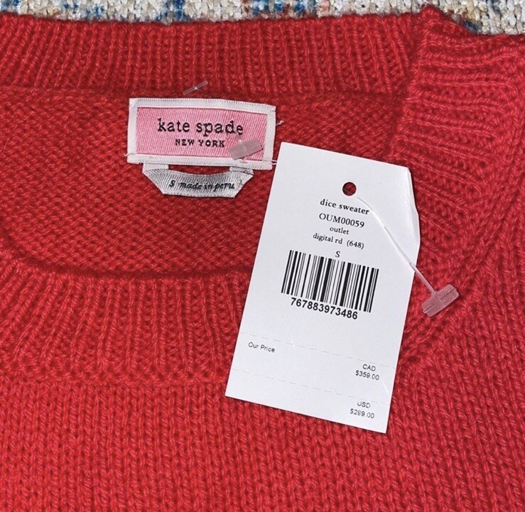 Kate Spade Dice Sweater SZ S NWT thumbnail 4