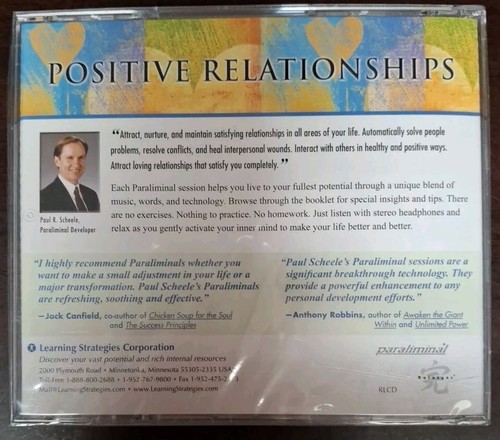 NEW!! Paraliminal: Positive Relationships CD  by Paul Scheele. Factory SEALED!! - Picture 2 of 2