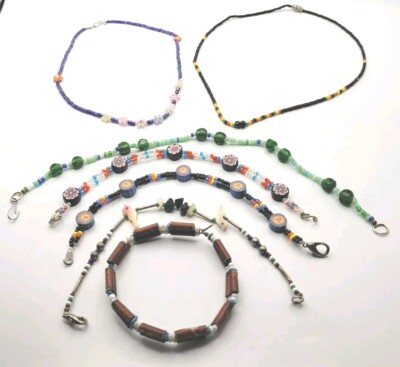 Native American Style Handcrafted Beaded Necklaces & Bracelets Assortment, Lot 7