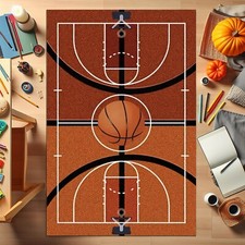 Basketball Court Rug,Basketball Rug,Sport Rug,Pitch Map Rug,Sport Theme Rug,