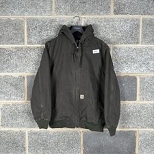 Carhartt Active Jacket Womens Large Brown Lined Full Zip Canvas Workwear Coat