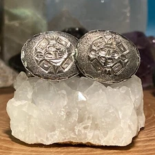 Men’s Vintage JML MEXICO 925 Sterling Silver Aztec Cufflinks Signed (AN1123-80)