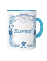 Kurwa! Tasse Fluchen Statement Geschenk Jugendstil Art Nouveau Kunst Witzig Fun