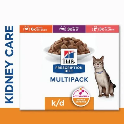 HILL'S Hills k/d Kidney Care Cat Food Prescription Diet Renal Support Feline UK Bundle