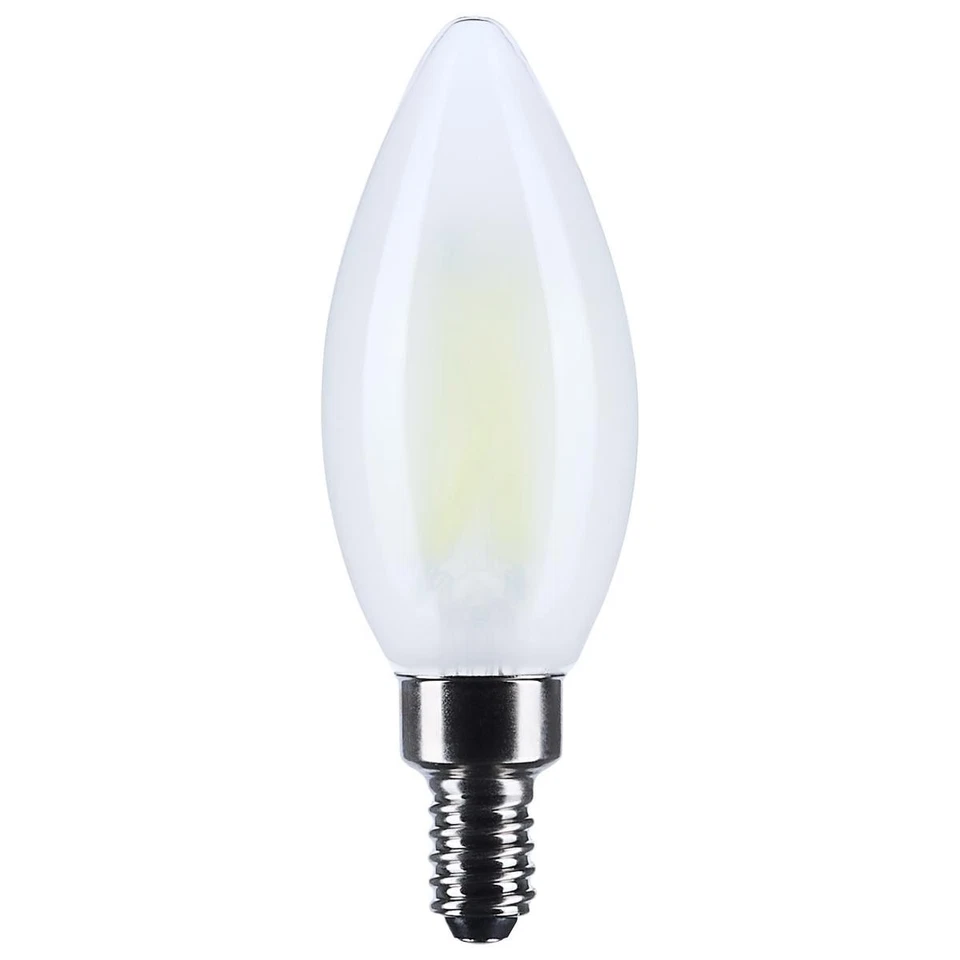 Satco S12498 - 8 Watt B11 LED E12 Frosted Light Bulbs - 5000K (6 or 24 Pack) - Image 3 of 4