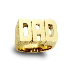 Mens Solid 9ct Gold Jewelco London Barked Sides DAD Ring