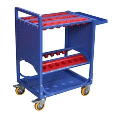 Heavy-Duty 40 Taper CNC Tool Holder Cart - 35 Capacity, Mobile Design with