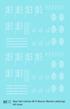 K4 HO Scale Decals New York Central 40 Ft Boxcar White Roman Lettering