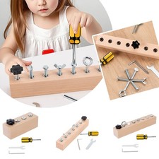 Screw-Tightening Busy Board, Montessori Activity Board for Educational Enlighten