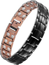 Jecanori Pure Copper Bracelet for Men, 2X Strength Magnetic Bracelets for Men wi