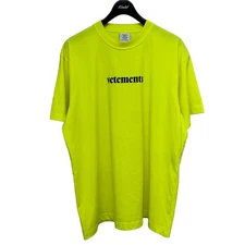 VETEMENTS 20SS Logo Tee Logo Print Barcode Patch T-shirt SS20TR304 FLUO