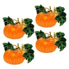 4pcs Pumpkin Napkin Rings: Rhinestone Fall Napkin Rings – Alloy Serviette