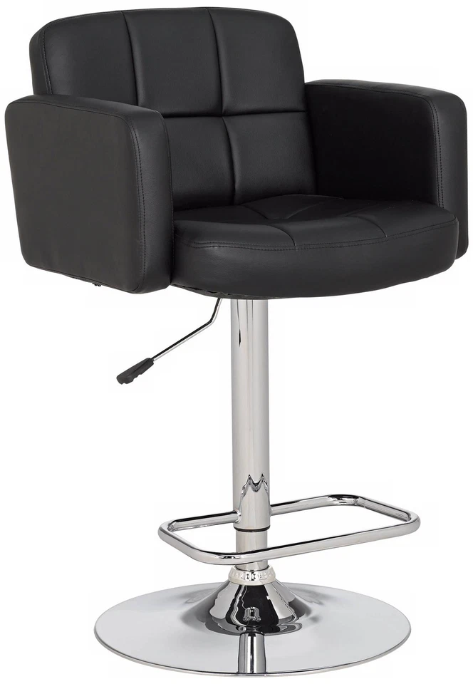 Trek Chrome Swivel Bar Stool 32 3/4" High Black Cushion Kitchen Counter Island - Image 2 of 4