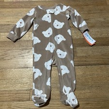 NWT Carter's Just One You Baby Boy Bear Velour Sleep N' Play Pajama - 9M
