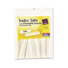 Avery® Insertable Index Tabs with Printable Inserts, Two, Clear Tab, 25/Pack