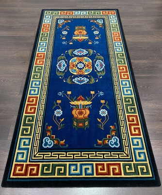 Antique Style Tibetan Floral 3x6 ft ( 90x180 cm ) Hand Knotted Wool Gifts Rugs