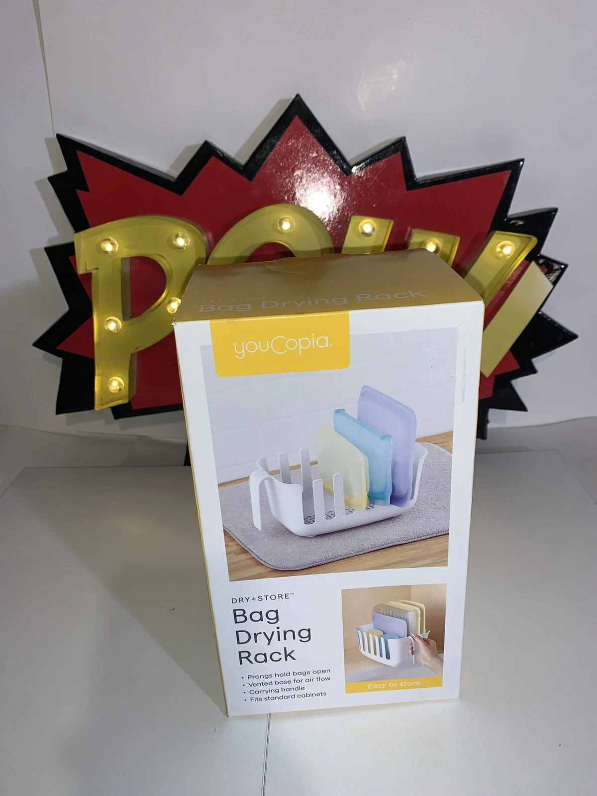 Dry&Store Reusable Silicone Bags Organizer and Bag Drying Rack