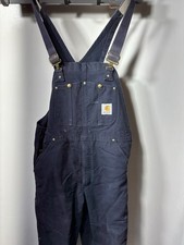 Carhartt Men's Navy Cotton Work Overalls R02 DNY 36x30