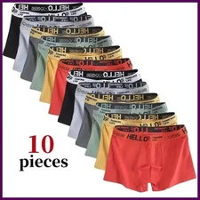 10PCS Mens Boxer Briefs High Stretch Soft Breathable Underwear Comfortable Short