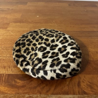 roberta bernays hat Vintage Leopard Print Faux Fur Women's Small/Medium Cap